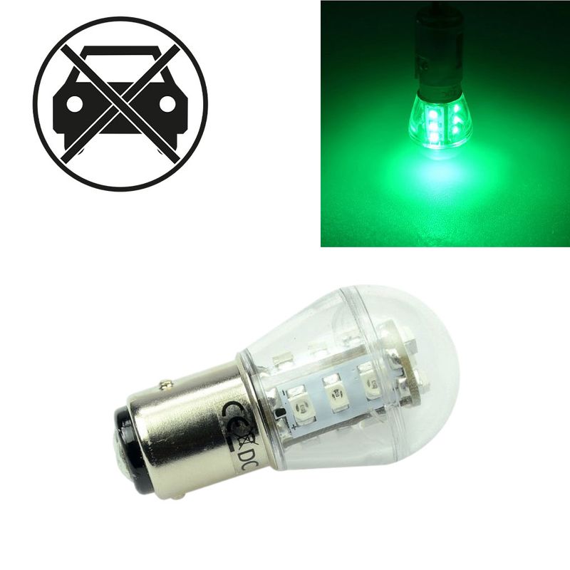 Bay15d 12V AC/DC LED Leuchtmittel 0,9W 51lm Grün 10-30V DC 10-18V AC