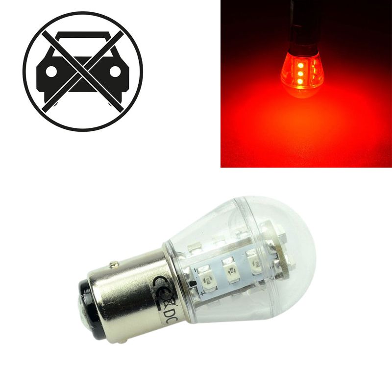 Bay15d AC/DC LED Leuchtmittel 0,7W 51lm Rot 10-30V DC 10-18V AC