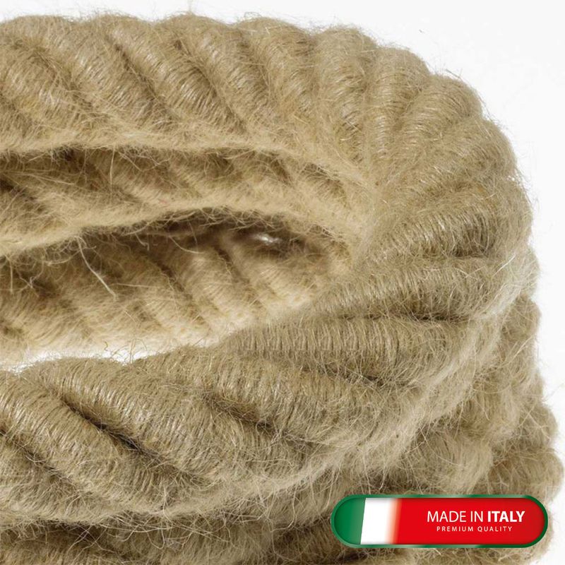 Elektrisches Tauseil 3XL 30 mm Textilkabel 3x0,75mm² aus grober Jute