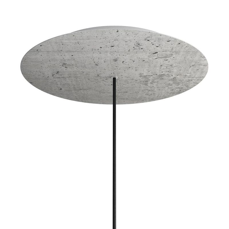 Rundes XXL 1-Loch und 4 Seitenlöchern Lampenbaldachin Kit, Rose-One-Abdeckung, 400 mm Durchmesser Weiß/Beton