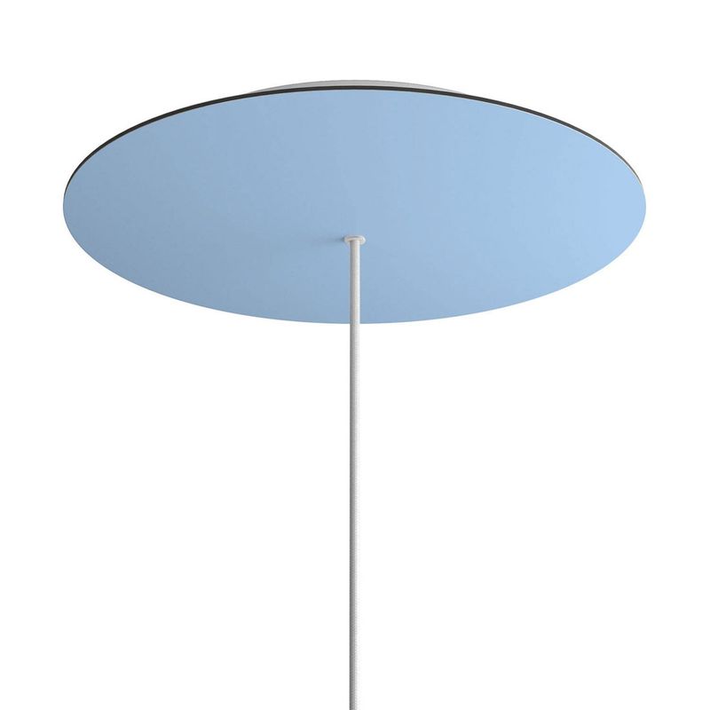 Rundes XXL 1-Loch und 4 Seitenlöchern Lampenbaldachin Kit, Rose-One-Abdeckung, 400 mm Durchmesser Weiß/zartes Blau