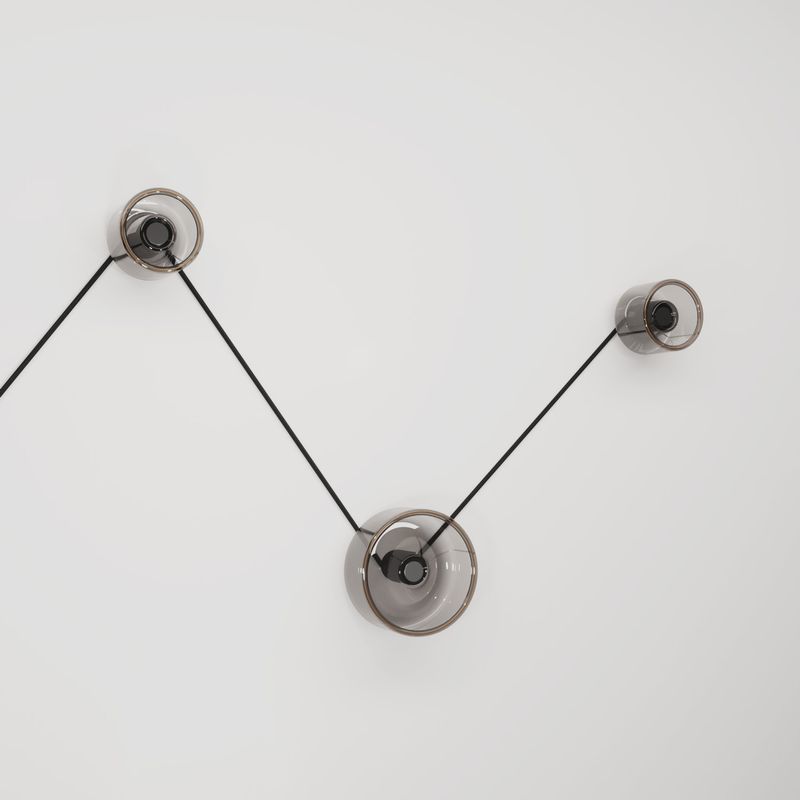 Spostaluce-Wandlampe mit 3 Ghost-Glühbirnen Textilkabel RC04