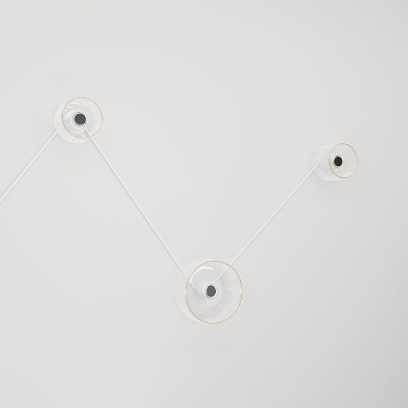 Spostaluce-Wandlampe mit 3 Ghost-Glühbirnen Textilkabel RC01