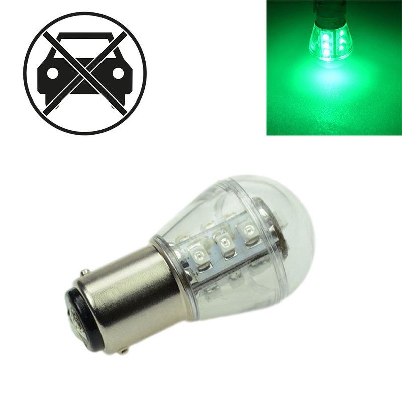 Ba15d 12V AC/DC LED Leuchtmittel 0,9W 51lm Grün 520-530 nm 10-30VDC 10-18VAC