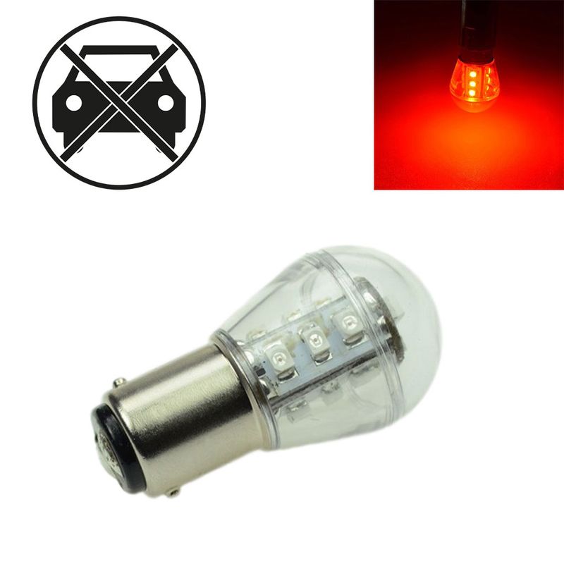 Ba15d 12V AC/DC LED Leuchtmittel 0,7W 51lm Rot 620-630 nm 10-30VDC 10-18VAC