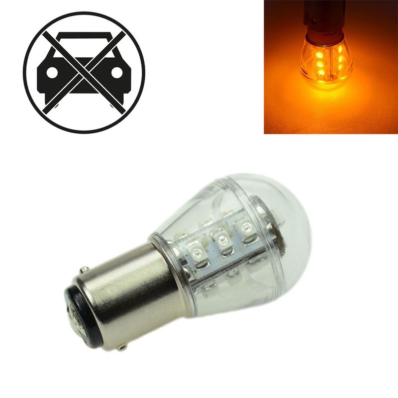 Ba15d 12V AC/DC LED Leuchtmittel 0,7W 25lm Gelb 590-600nm 10-30V DC 10-18V AC