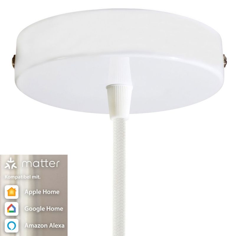 Lampenbaldachin Ø 120mm Kit aus Metall | glänzend Weiß | Smart Home