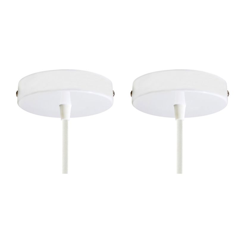 Lampenbaldachin 2er Ø 120mm Kit aus Metall | Weiß glänzend