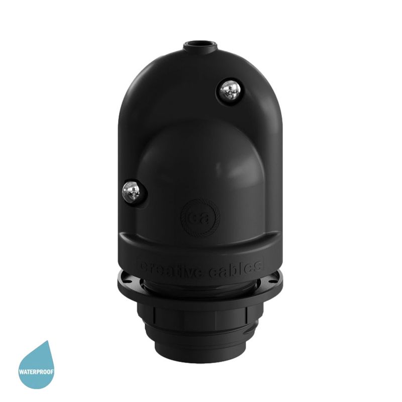 EIVA  wiederverdrahtbare Lampenfassung Schwarz E27 IP65 Outdoor Außenbeleuchtung