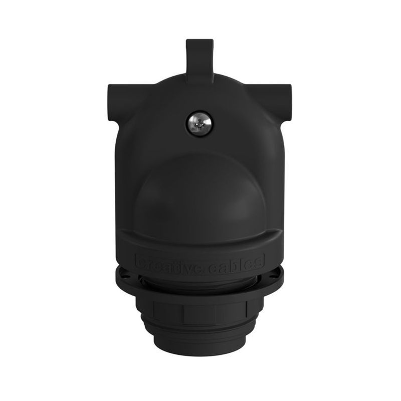 EIVA  wiederverdrahtbare Lampenfassung Schwarz E27 IP65 doppelter Eingang Outdoor Außenbeleuchtung