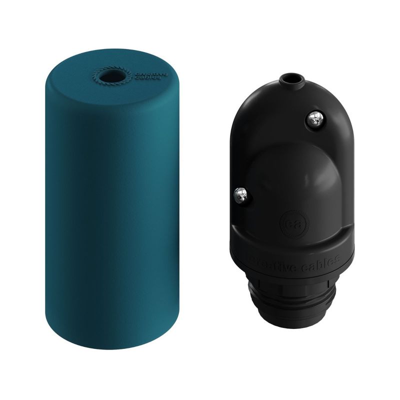 EIVA Elegant Lampenfassung Kit Silikon Petrolblau E27 IP65 Outdoor Außenbeleuchtung
