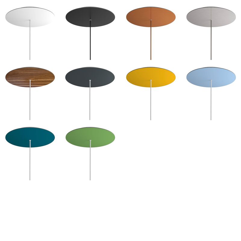 Runder Lampenbaldachin XXL 1-Mittelloch und 4 Seitenlöcher Kit, Rose-One-Abdeckung, 400 mm Durchmesser Lampenbaldachin Weiß