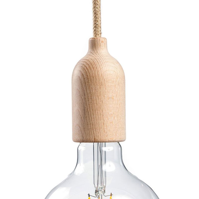 E27 Lampenfassung Holz Natur-Kit
