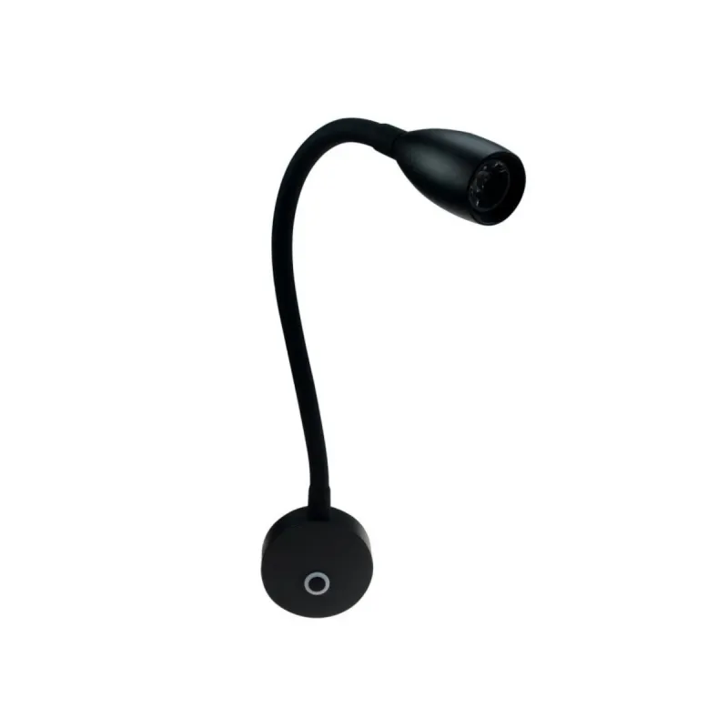 LED-Leseleuchte mit USB-C Ladebuchse & Dimmer 12–24 V 2,2 W 3000/4000 K Schwanenhals schwarz