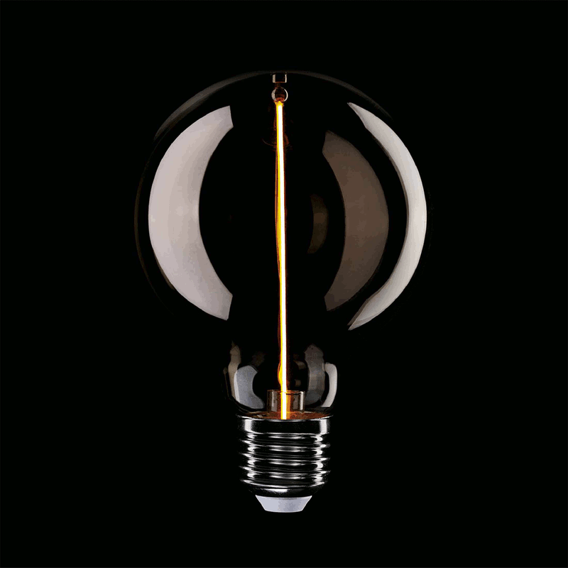 LED Glühbirne F04 G95 E27 – Magnetic Filament, 1800K Rauchglas