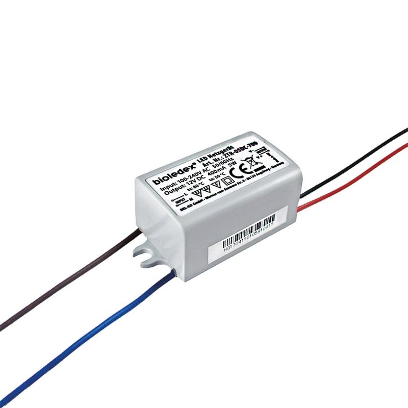 Bioledex LED Trafo 5W 12V DC Eingang 100-240V AC / 50 Hz Ausgang 12V DC 400mA IP65 wasserdicht