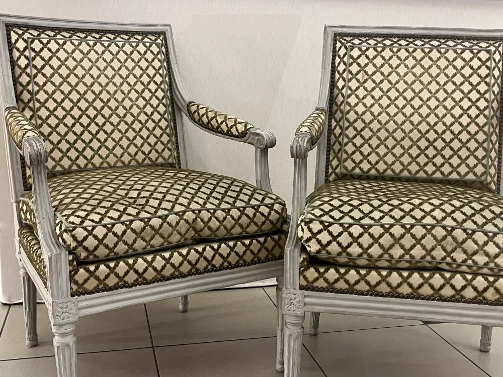 Paire De Fauteuils Estampillés SENE Epoque Louis XVI