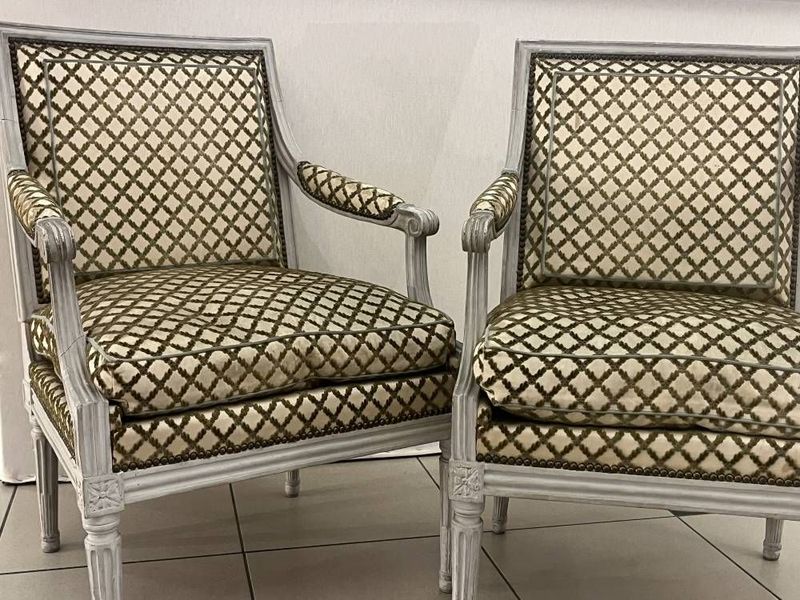 Paire De Fauteuils Estampillés SENE Epoque Louis XVI