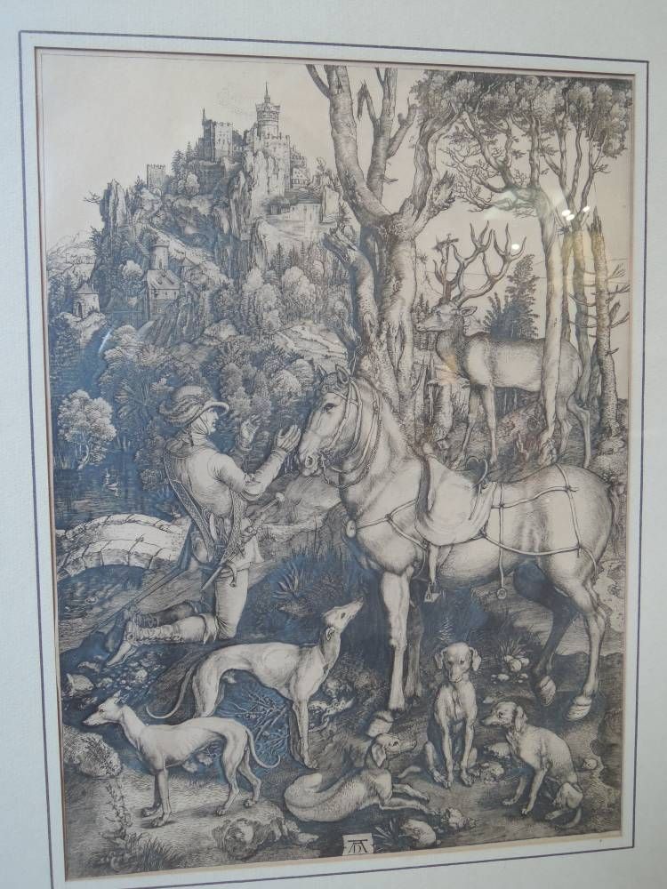 ALBRECHT DURER. "Saint Eustace". Estampe du XIXè siècle