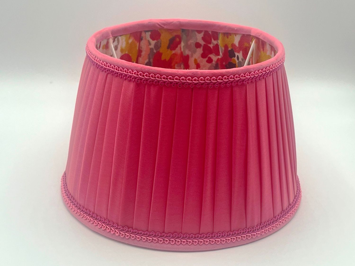 Abat jour plissé plat, couleur rose d'été