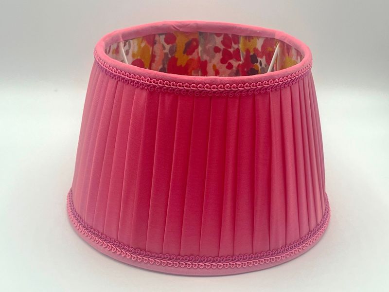 Abat jour plissé plat, couleur rose d'été