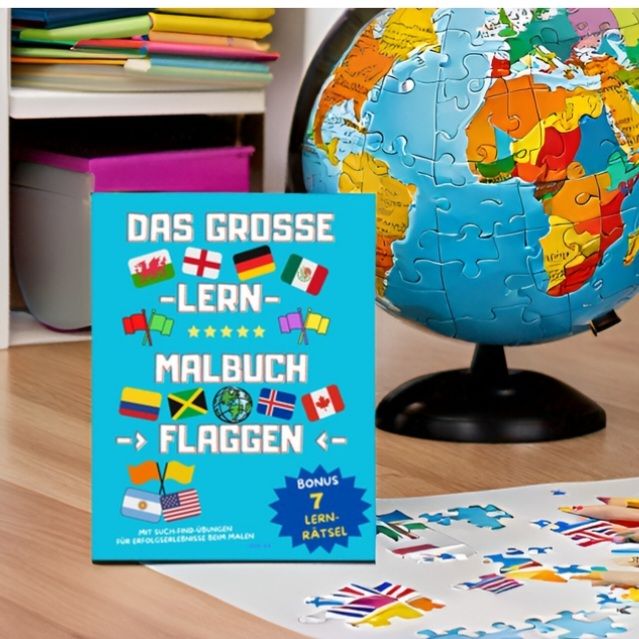 Großes Lern-Malbuch - Flaggen und Fahnen + Bonus Lern-Rätsel