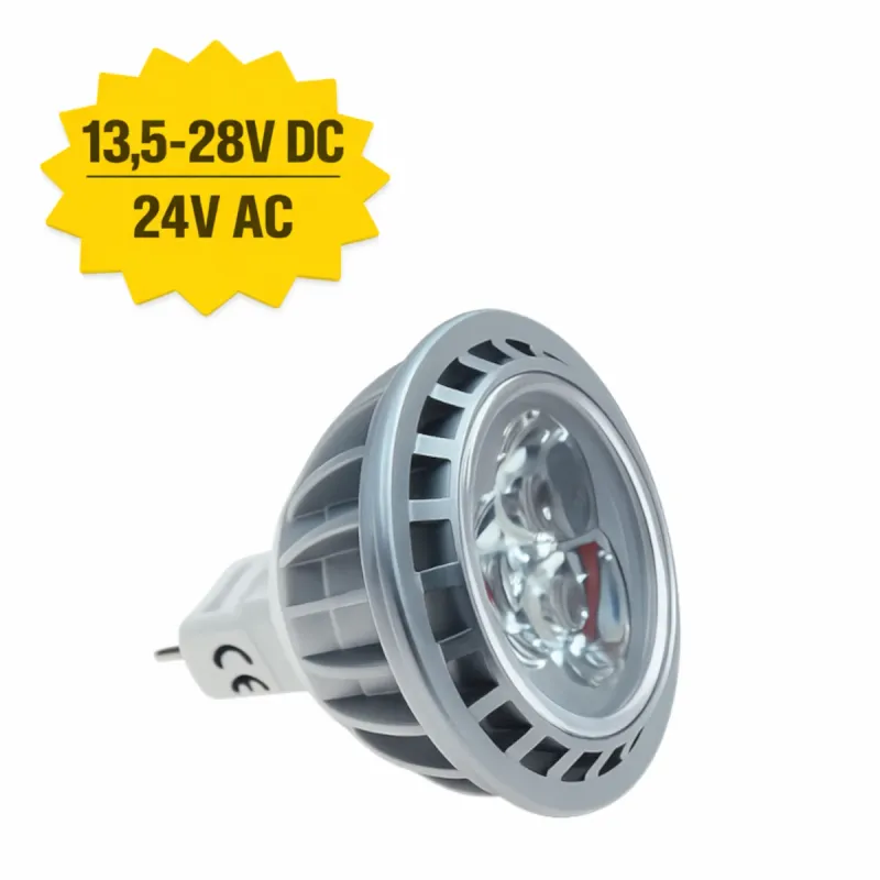 GU5.3 Stiftsockel 3,6W 360lm 2850K 13,5-28V DC 24V AC LED Spot