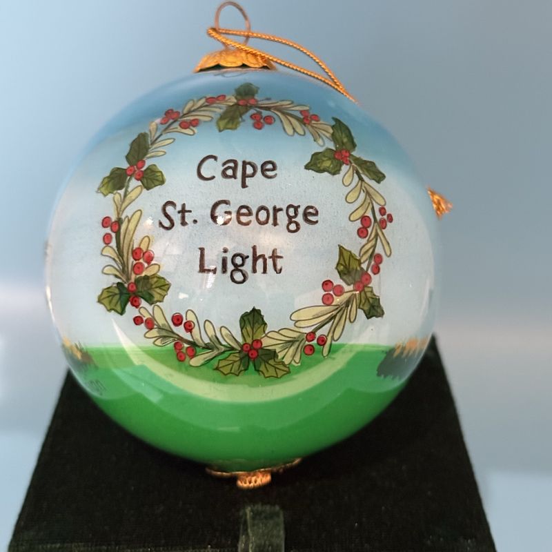 Blue Round Hand Painted LH Ornament