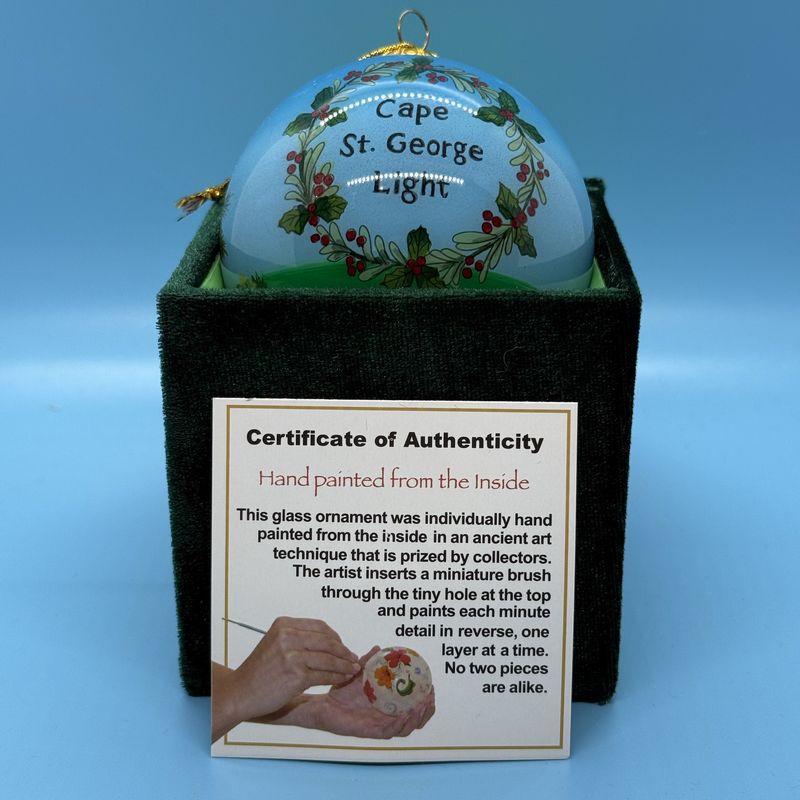 Blue Round Hand Painted LH Ornament