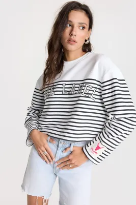 ladies knitted stripe sweater