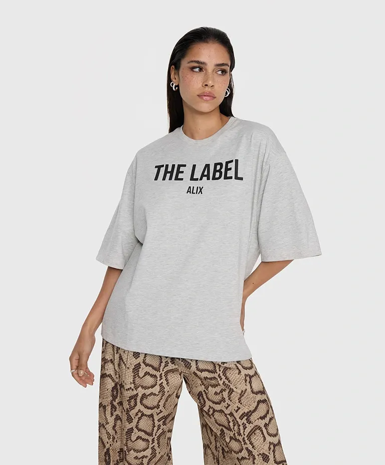 ladies knitted The label t-shirt grey
