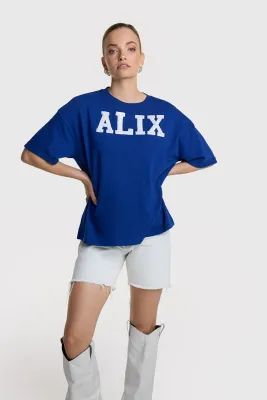 Alix sequin shirt cobalt