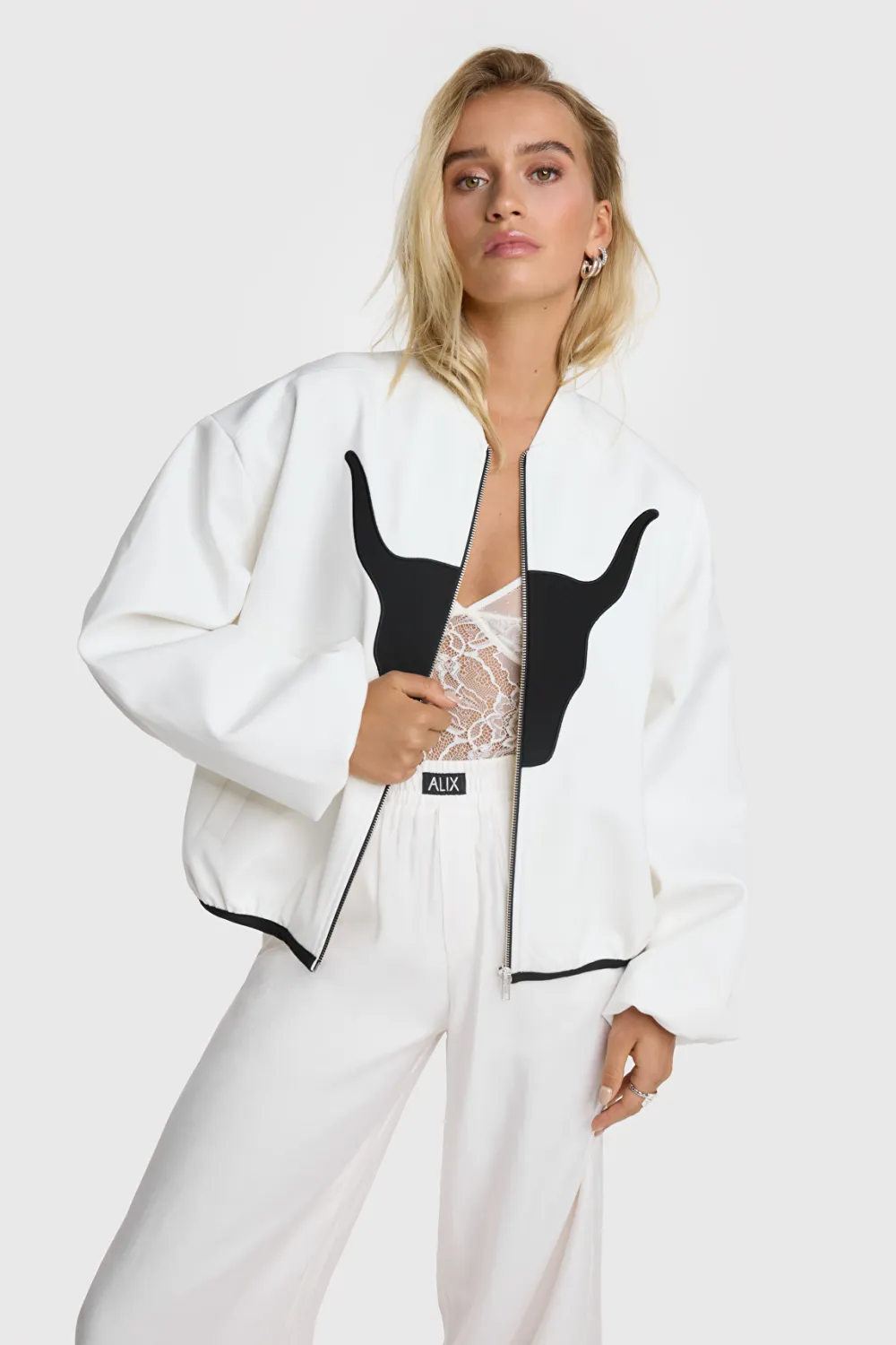 Alix ladies woven bull bomber #2503420028_012