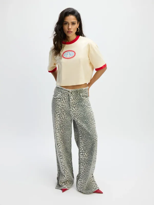 Refined Department ladies knitted cropped t-shirt MARLOWE