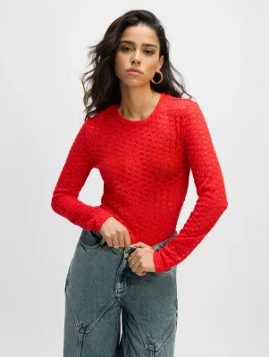 ladies knitted longsleeve MAYA red