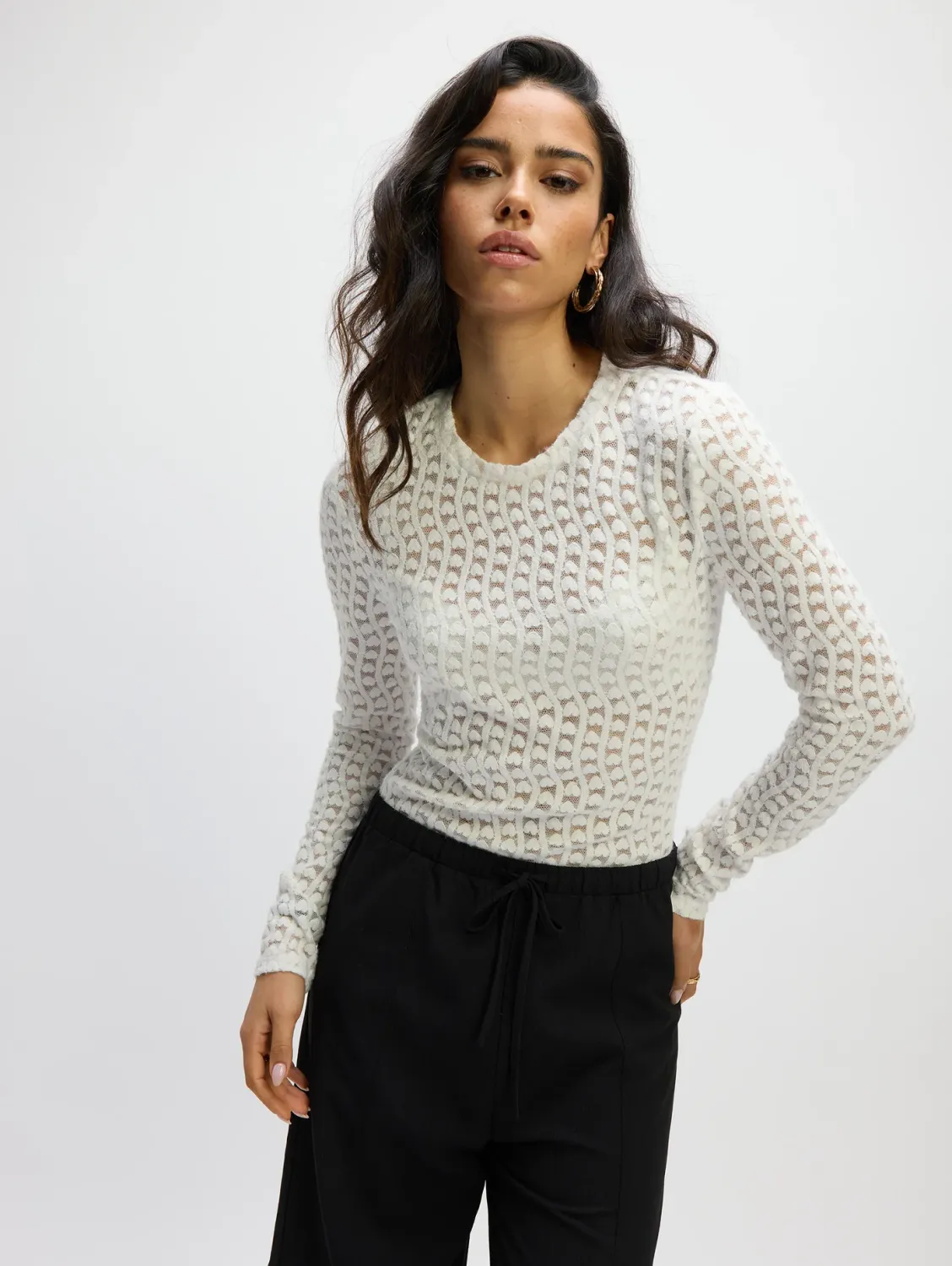 ladies knitted longsleeve MAYA creamy white