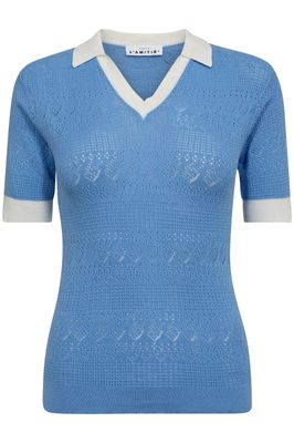 Pointelle Team Knit HL Pale Blue