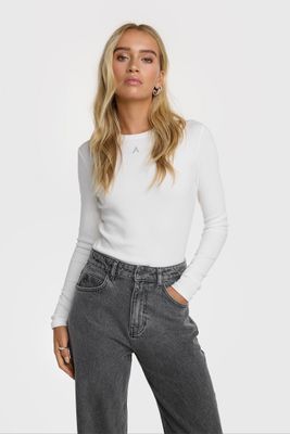 Ladies woven LONGSLEEVE silver A 2502848071