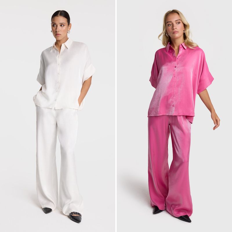 Alix ladies woven shine wide leg pants 2503139009_009