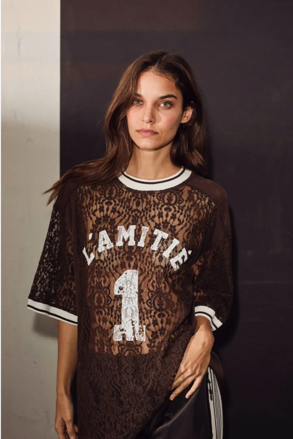 Haute L’Amitie Lace Football Tee Mocca