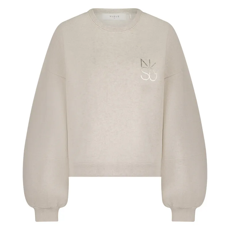 Nukus Amadora sweater Sand melange NKS03001