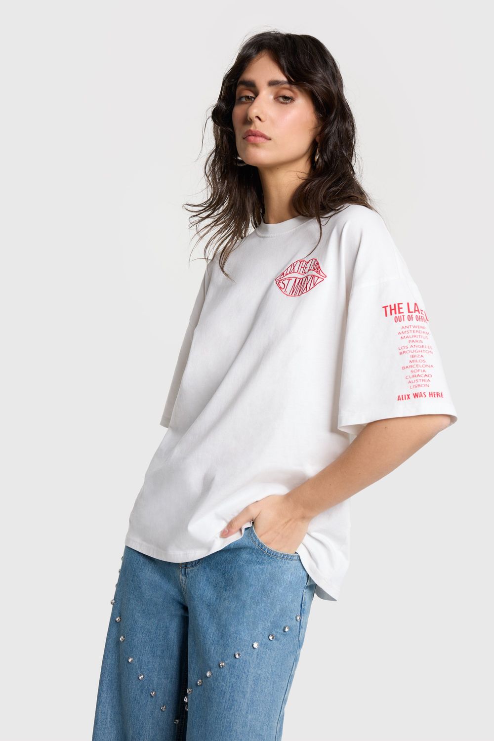 Alix ladies knitted lips t-shirt 2504819265