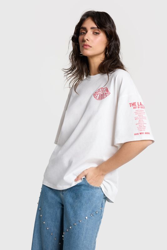 Alix ladies knitted lips t-shirt 2504819265