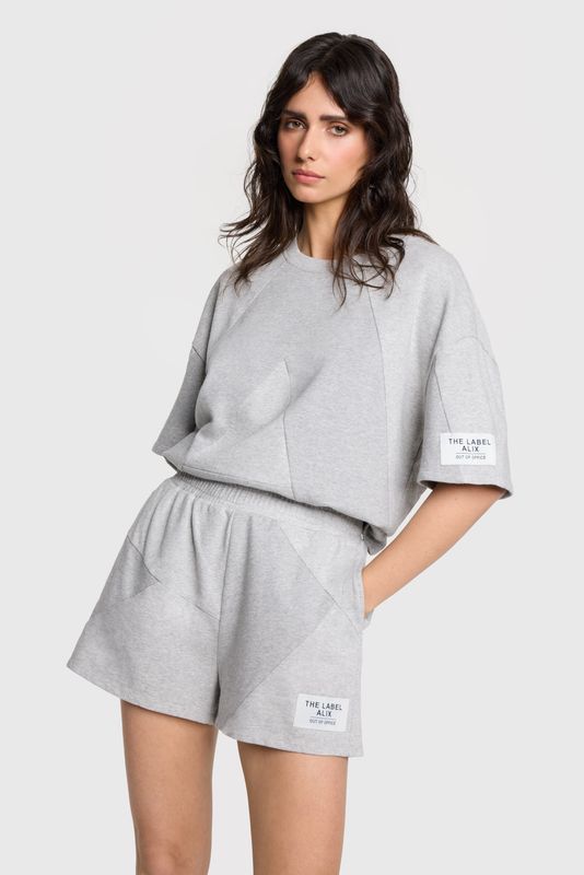 Alix ladies knitted melange sweat shorts 2504123260