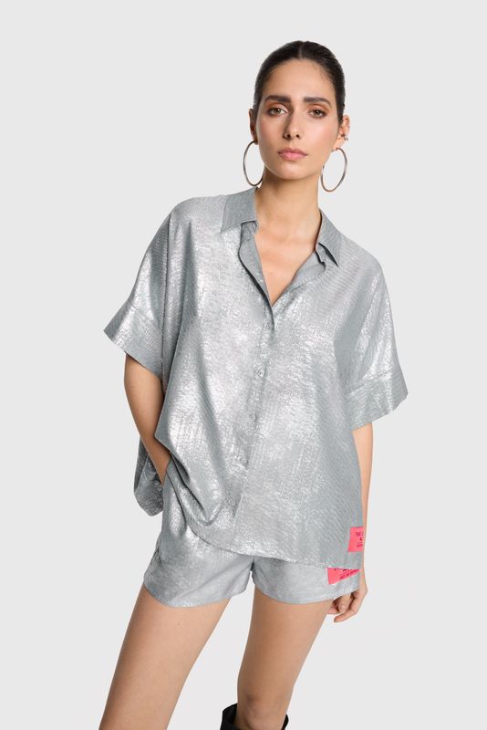 Alix ladies woven foil twill blouse 2504977268