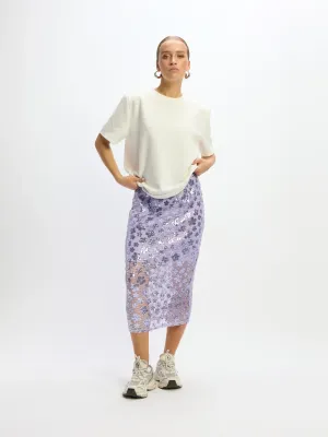 ladies woven flower midi skirt JAYLA