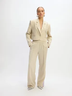 ladies woven wide leg tape pants TYRA