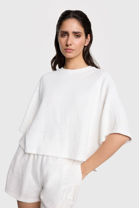 ladies knitted boucle t-shirt