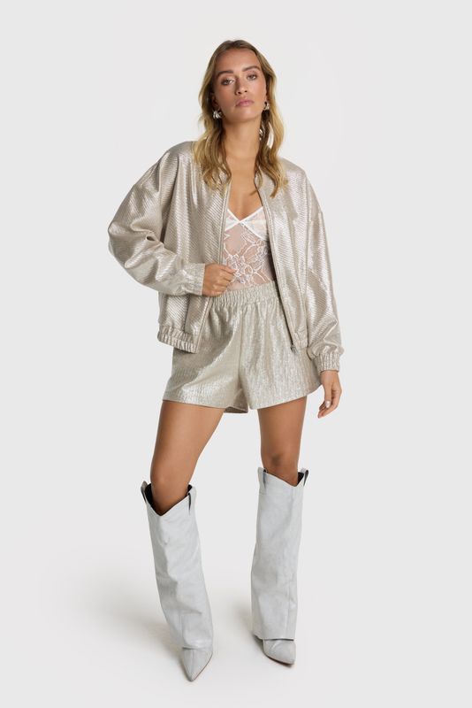 ladies woven foil jacket