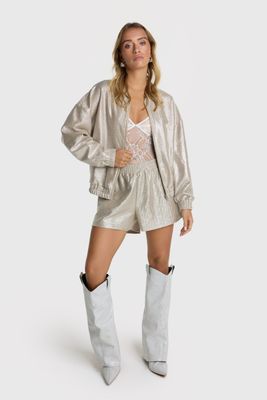 ladies woven foil jacket